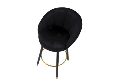 Tabouret de bar PRAGUE noir – Allure sophistiquée et style Glam Chic