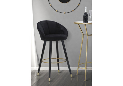 Tabouret de bar PRAGUE noir – Allure sophistiquée et style Glam Chic