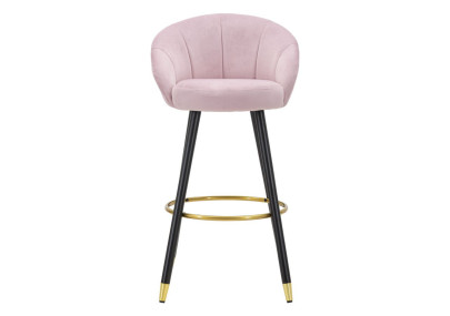 Tabouret de bar PRAGUE rose – Finition élégante et confort luxueux