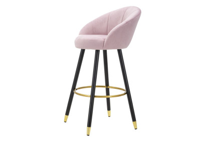 Tabouret de bar PRAGUE rose – Finition élégante et confort luxueux