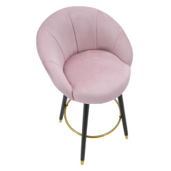 Tabouret de bar PRAGUE rose – Finition élégante et confort luxueux