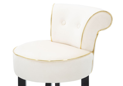 Tabouret de bar LUXY crème – Style Glamour et confort exceptionnel
