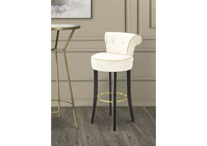 Tabouret de bar LUXY crème – Style Glamour et confort exceptionnel