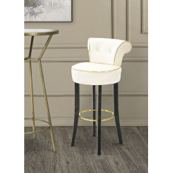 Tabouret de bar LUXY crème – Style Glamour et confort exceptionnel
