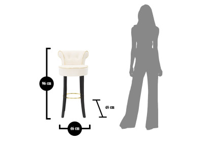 Tabouret de bar LUXY crème – Style Glamour et confort exceptionnel