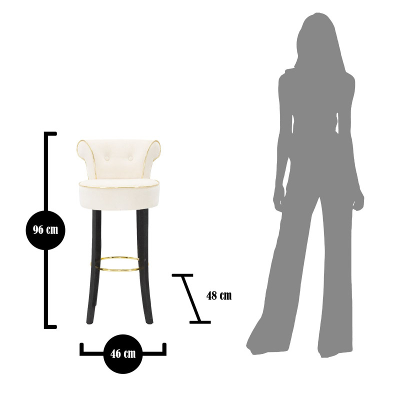 Tabouret de bar LUXY crème – Style Glamour et confort exceptionnel