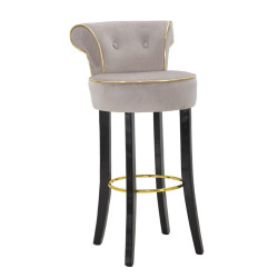 Tabouret de bar LUXY gris – Élégance moderne et assise Glam Chic