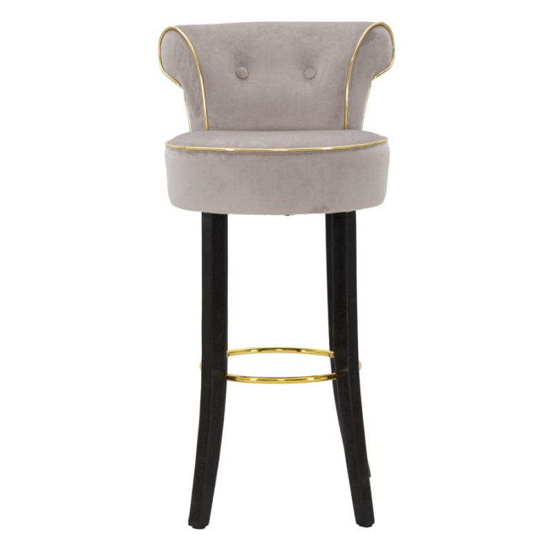 Tabouret de bar LUXY gris – Élégance moderne et assise Glam Chic