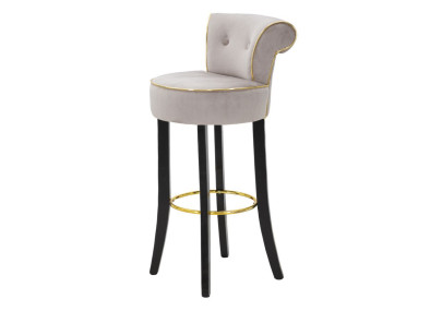 Tabouret de bar LUXY gris – Élégance moderne et assise Glam Chic