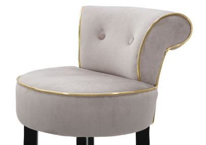 Tabouret de bar LUXY gris – Élégance moderne et assise Glam Chic