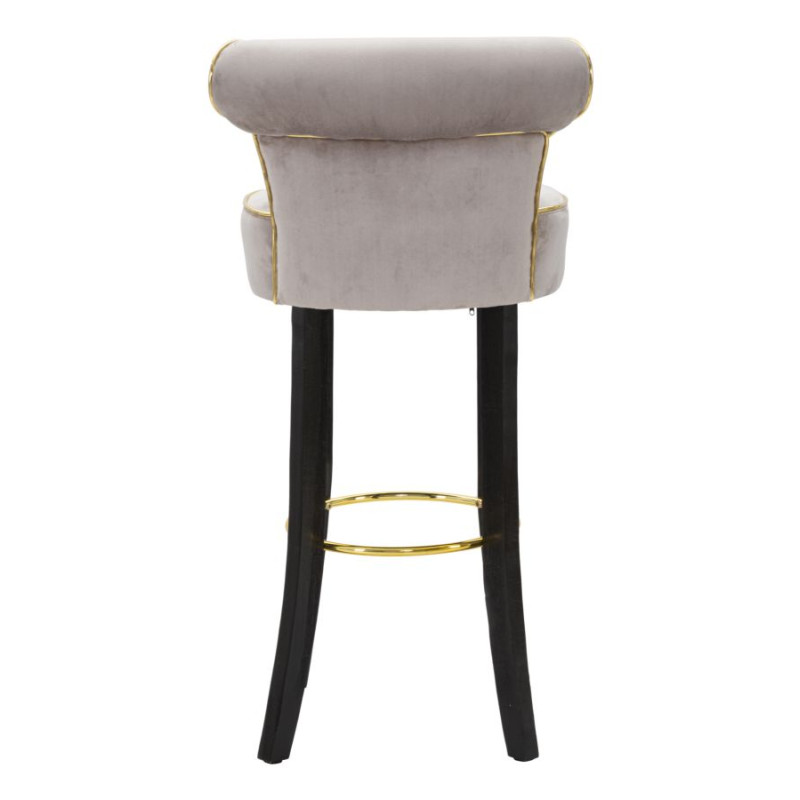 Tabouret de bar LUXY gris – Élégance moderne et assise Glam Chic