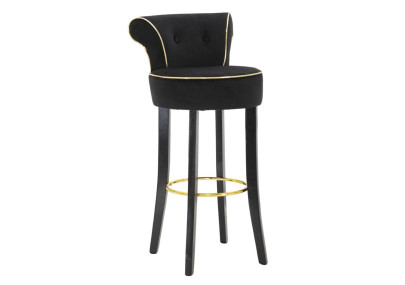 Tabouret de bar LUXY noir – Design Glam et raffinement absolu
