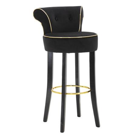 Tabouret de bar LUXY noir – Design Glam et raffinement absolu