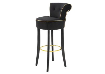 Tabouret de bar LUXY noir – Design Glam et raffinement absolu