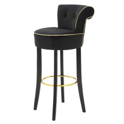Tabouret de bar LUXY noir – Design Glam et raffinement absolu
