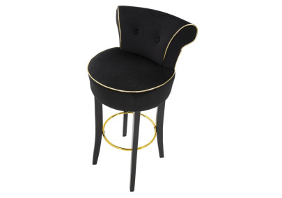 Tabouret de bar LUXY noir – Design Glam et raffinement absolu