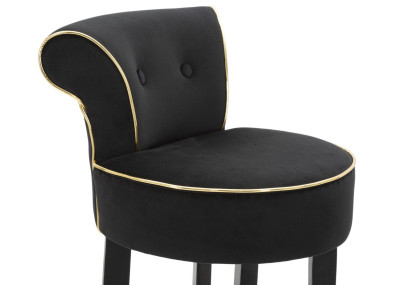 Tabouret de bar LUXY noir – Design Glam et raffinement absolu