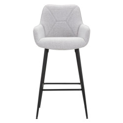 Ensemble de 2 tabourets de bar gris – Élégance et confort Glam pour votre bar ou cuisine