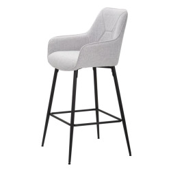 Ensemble de 2 tabourets de bar gris – Élégance et confort Glam pour votre bar ou cuisine