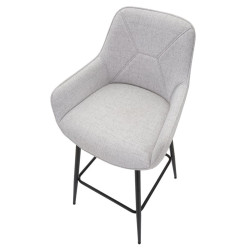 Ensemble de 2 tabourets de bar gris – Élégance et confort Glam pour votre bar ou cuisine