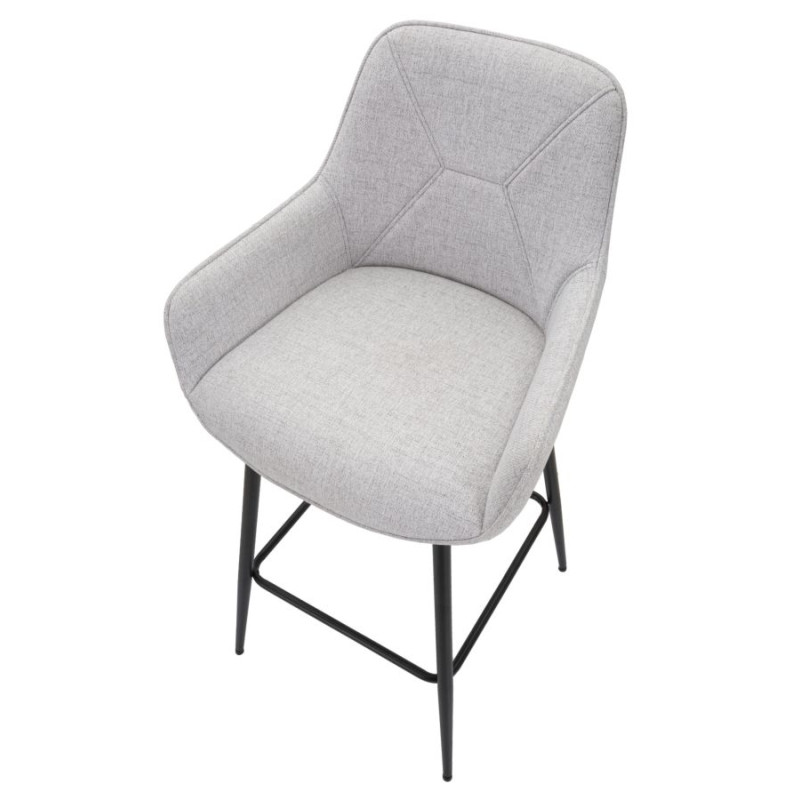 Ensemble de 2 tabourets de bar gris – Élégance et confort Glam pour votre bar ou cuisine