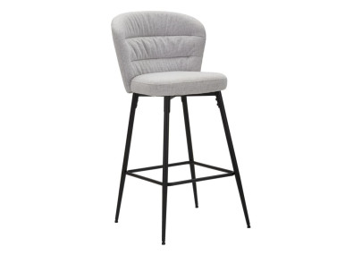 Tabouret de bar LOSANNA gris – Lot de 2, design Glam Chic et confort raffiné