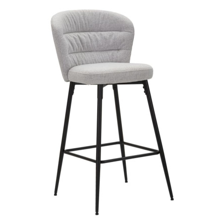 Tabouret de bar LOSANNA gris – Lot de 2, design Glam Chic et confort raffiné