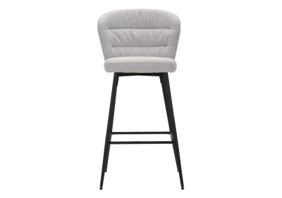 Tabouret de bar LOSANNA gris – Lot de 2, design Glam Chic et confort raffiné