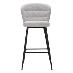 Tabouret de bar LOSANNA gris – Lot de 2, design Glam Chic et confort raffiné