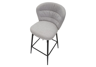 Tabouret de bar LOSANNA gris – Lot de 2, design Glam Chic et confort raffiné