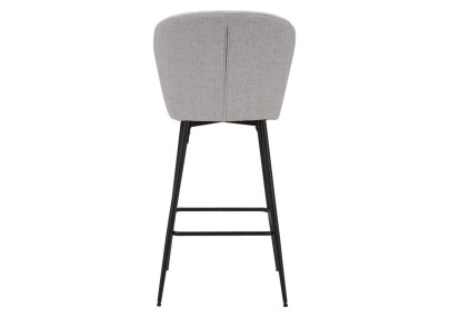 Tabouret de bar LOSANNA gris – Lot de 2, design Glam Chic et confort raffiné