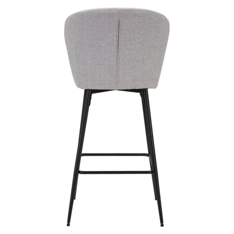 Tabouret de bar LOSANNA gris – Lot de 2, design Glam Chic et confort raffiné