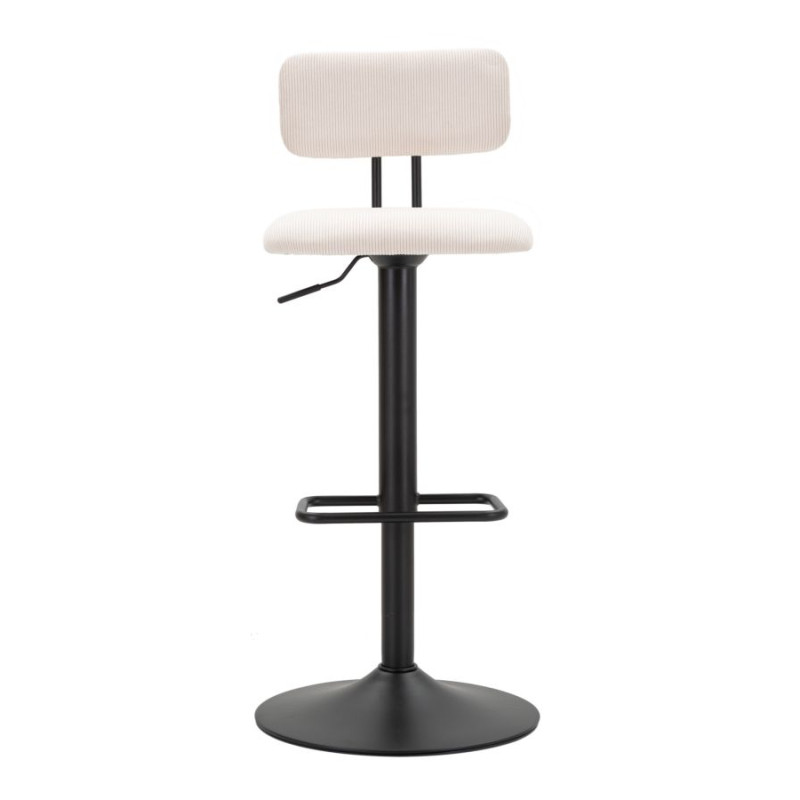 Tabouret de bar relevable blanc clair – Lot de 2, design moderne et fonction relevable