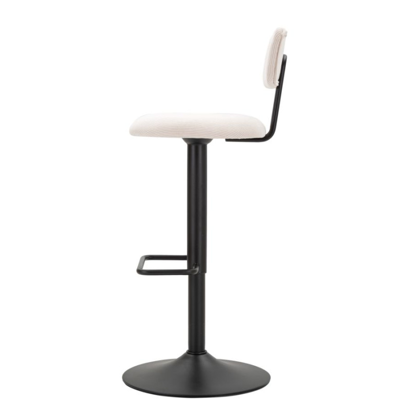 Tabouret de bar relevable blanc clair – Lot de 2, design moderne et fonction relevable