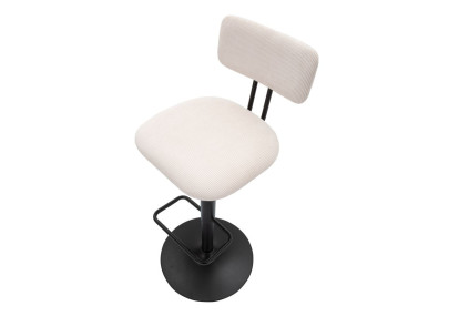 Tabouret de bar relevable blanc clair – Lot de 2, design moderne et fonction relevable