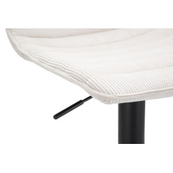 Tabouret de bar haut relevable blanc – Lot de 2, design moderne et hauteur ajustable