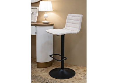 Tabouret de bar haut relevable blanc – Lot de 2, design moderne et hauteur ajustable