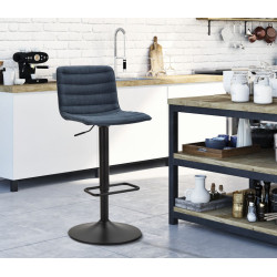 Tabouret de bar relevable haut bleu marine – Lot de 2, confort réglable et style moderne chic