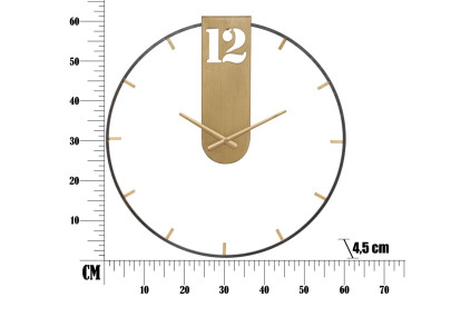 Soleil Doré du Temps – Horloge Murale Glam Ø60x4,5 cm