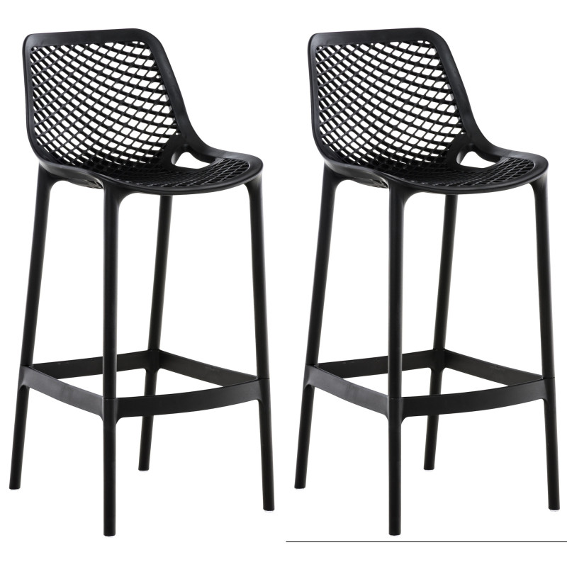 Lot de 2 tabourets de bar Air, noirs