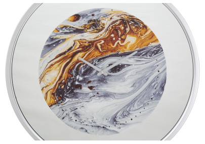 Brume Argentée – Relógio de Parede Glam Espelho Cinza Ø60x5 cm