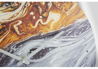 Brume Argentée – Horloge Murale Glam Miroir Gris Ø60x5 cm