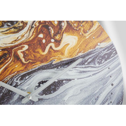 Brume Argentée – Horloge Murale Glam Miroir Gris Ø60x5 cm