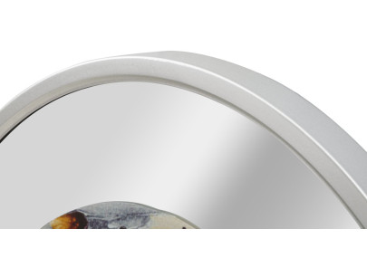 Brume Argentée – Horloge Murale Glam Miroir Gris Ø60x5 cm