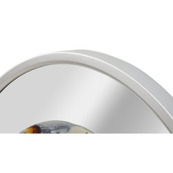 Brume Argentée – Horloge Murale Glam Miroir Gris Ø60x5 cm