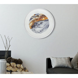 Brume Argentée – Reloj de Pared Glam Espejo Gris Ø60x5 cm