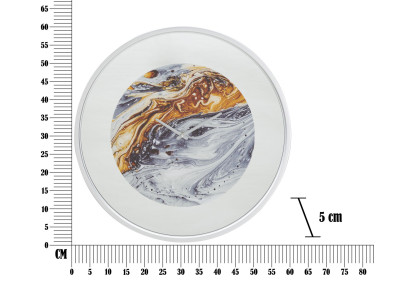 Brume Argentée – Reloj de Pared Glam Espejo Gris Ø60x5 cm