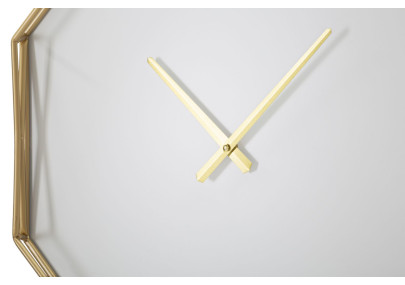 Octogone Doré – Horloge Murale Glam 56x6,5x56 cm
