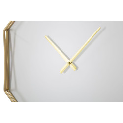 Octogone Doré – Horloge Murale Glam 56x6,5x56 cm