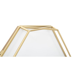 Octogone Doré – Horloge Murale Glam 56x6,5x56 cm